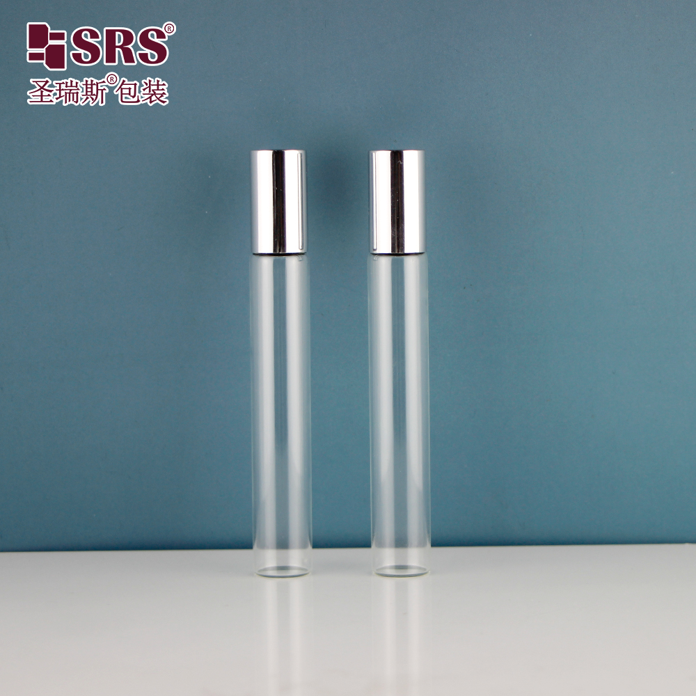 15ml Glass Roll On Bottle For Perfume Essential Oil Wholesale Silver Round Cap Metal Roller Ball Container