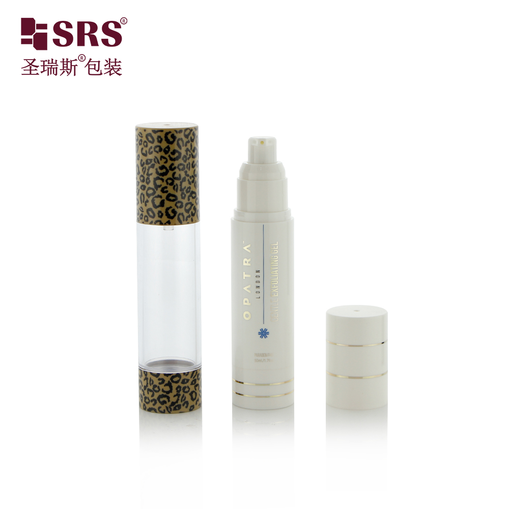 SRS Luxury Cosmetics 15ml 30ml 40ml 50ml 80ml 100ml 120ml White Color Airless Pump Bottle