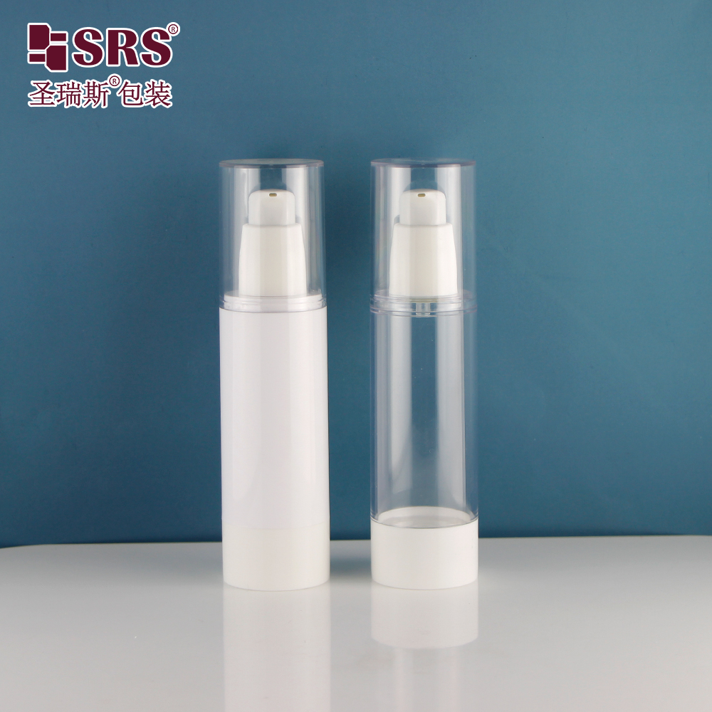 Transparent plastic cosmetic skincare pump airless bottle 100 ml 80ml 50ml 30ml 15ml