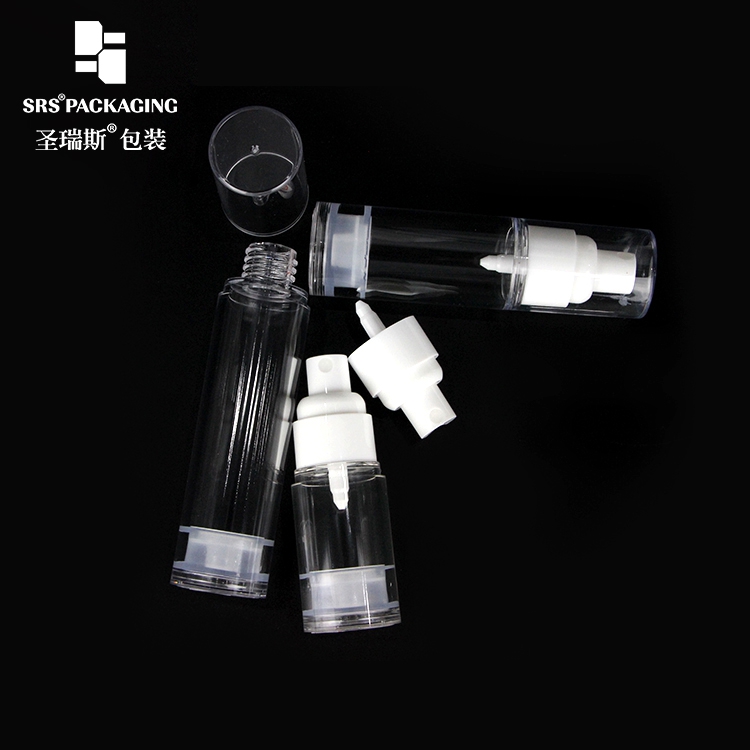 Luxury silver 10ml 15ml 20ml 30ml skincare airless bottle serum liquid product empty packaging
