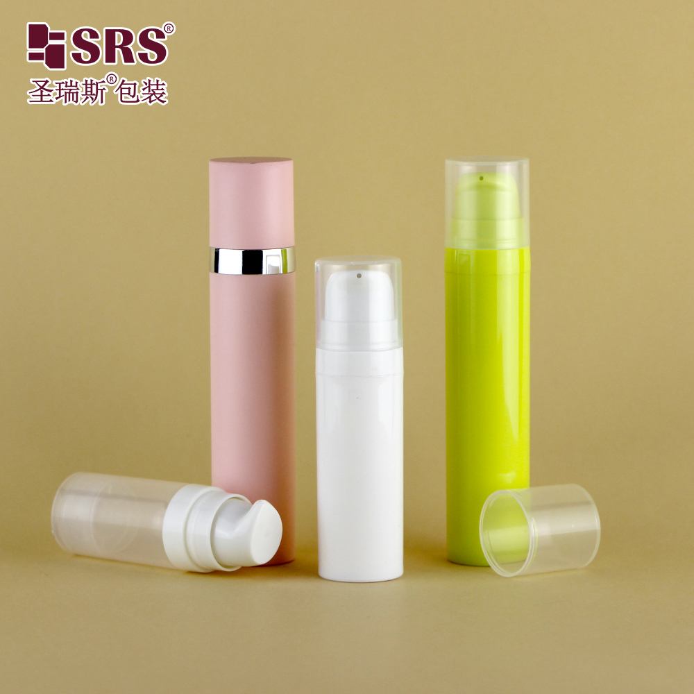 A028 Empty 5ml 10ml 15ml 20ml airless cosmetic bottle luxury injection color Plastic PP packaging