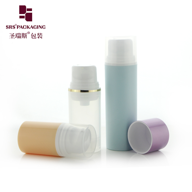 Glossy white plastic packaging 15ml 30ml luxury white airless bottle 50ml empty pump container
