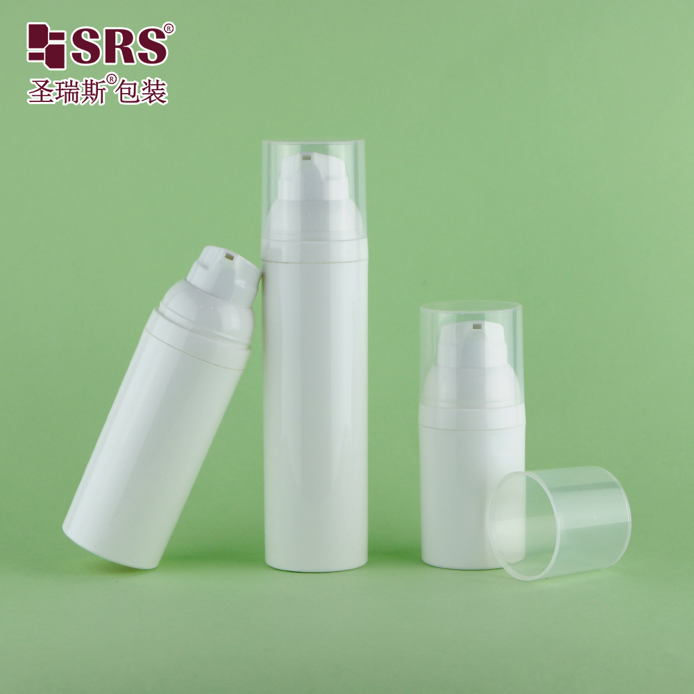 Custom cosmetic packaging PP PCR orange airless pump bottle 30ml 50ml 75ml 100ml