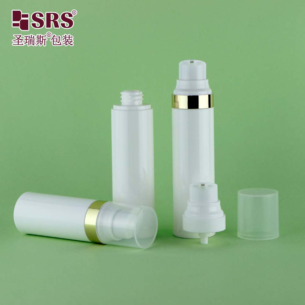 Hot sale 15ml 30ml 50ml airless cosmetic container empty plastic refillable pump bottles