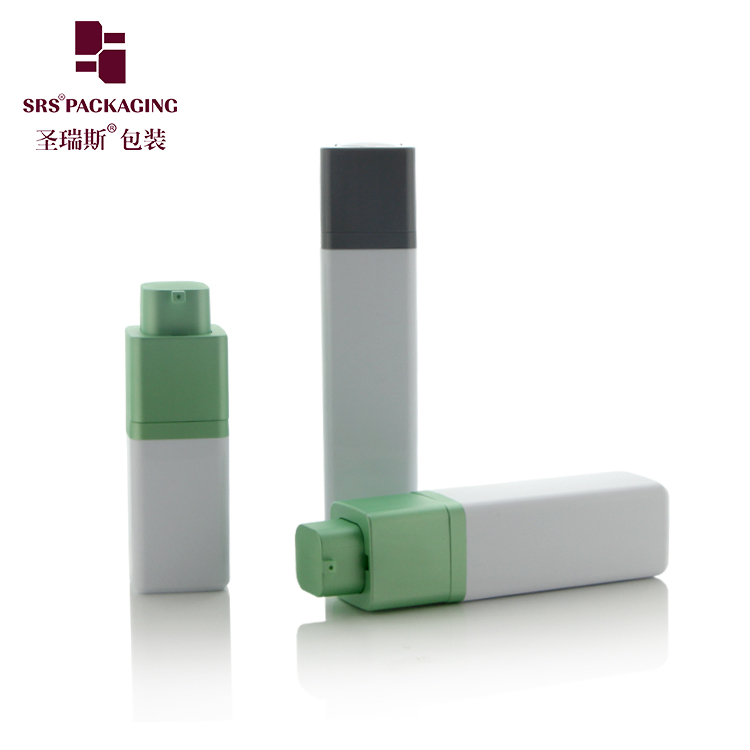 A051 Custom Screen Printing Cosmetics Square Rotary Acrylic Airless Pump Bottle 15ml 30ml 50ml