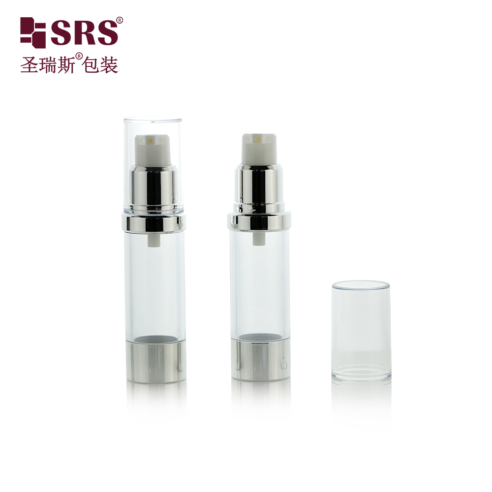 Travel sizes airless pump bottle 15ml skincare lotion vacuum packaging