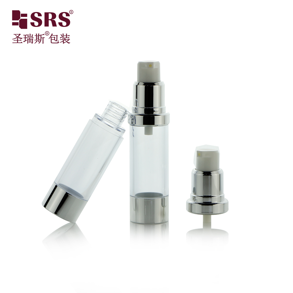 Travel sizes airless pump bottle 15ml skincare lotion vacuum packaging