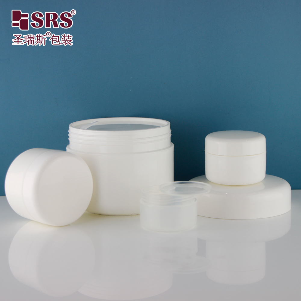 Various capacities 50ml 10ml 200ml skincare product set PP plastic face cream jar