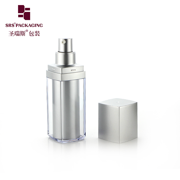 15ml 30ml 50ml Luxury Square Shape Acrylic Airless Lotion Pump Bottle Skin Care Packaging