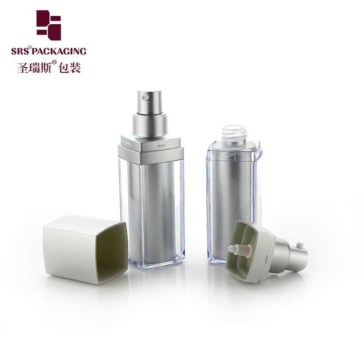 15ml 30ml 50ml Luxury Square Shape Acrylic Airless Lotion Pump Bottle Skin Care Packaging