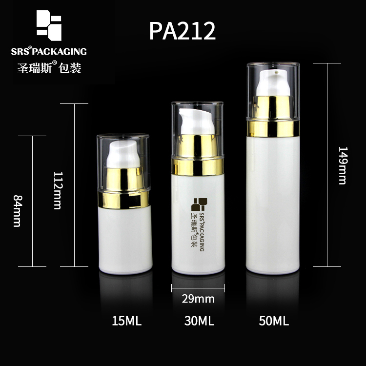 Factory 30ml 50ml Acrylic Cosmetic Airless Bottle Double Wall Skincare Essential Cream Bottle