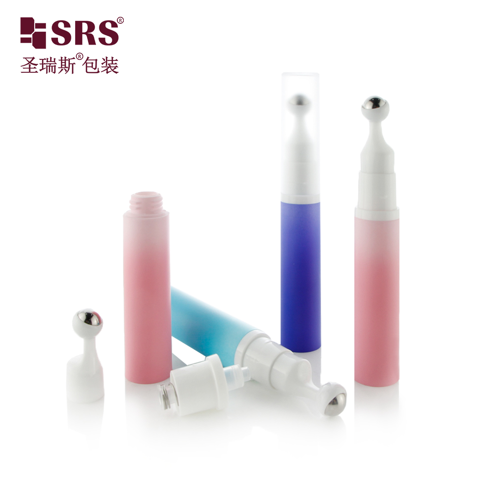 Manufactory Custom New Gradient Macarons Color Press Airless Pump Roller Bottle For Eye Cream