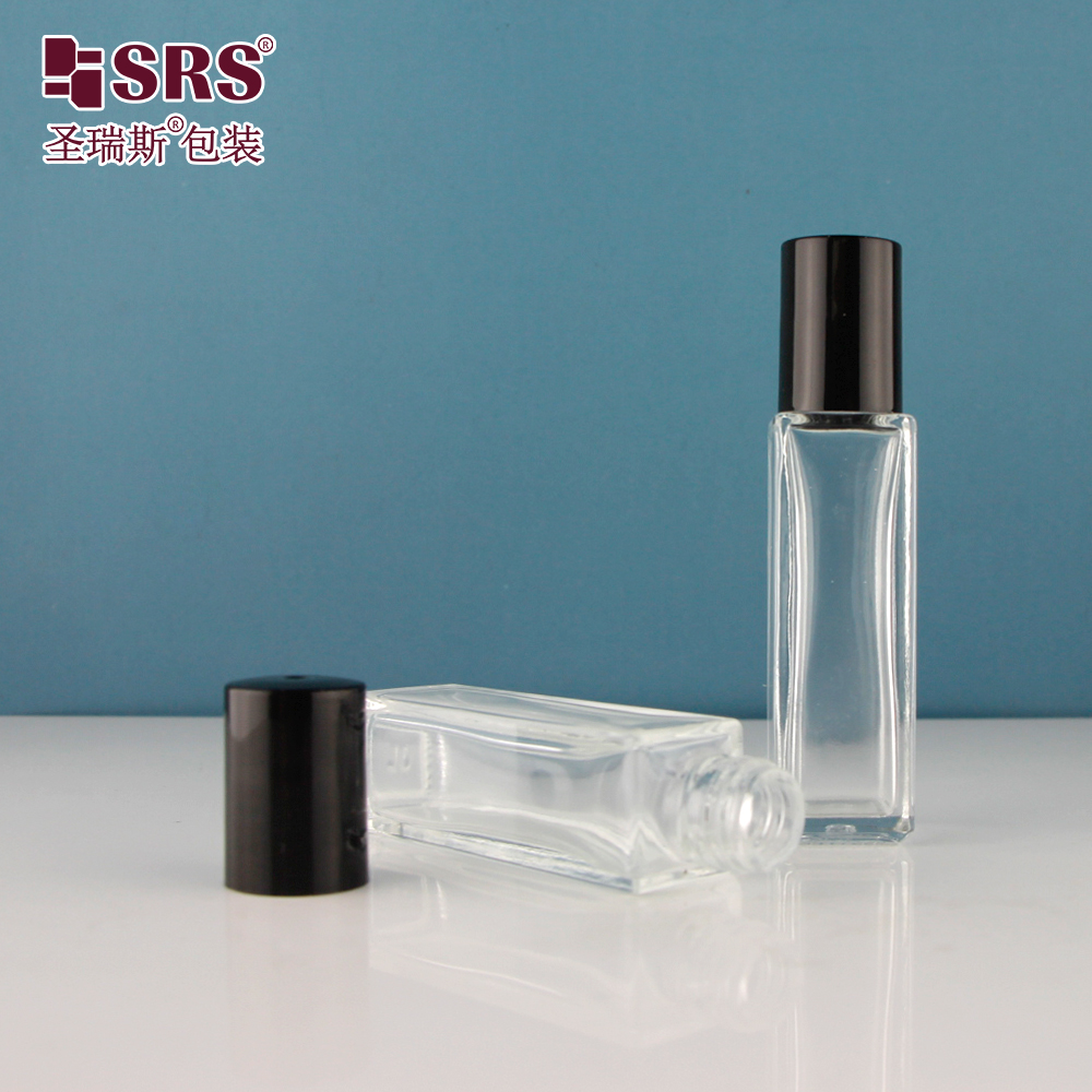 Square Free samples lip gloss glass bottle 8ml roll on bottle with screw lids