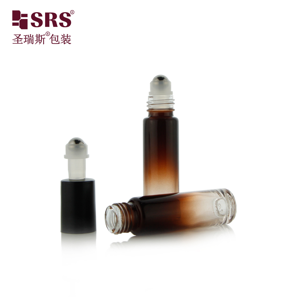 1/3oz essential oil custom gradient color glass 10ml roll on glass bottle