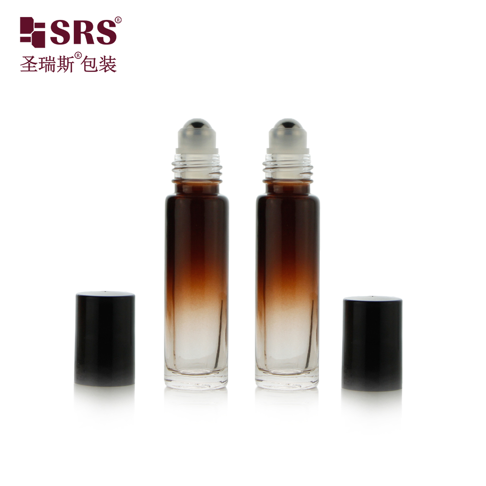 1/3oz essential oil custom gradient color glass 10ml roll on glass bottle