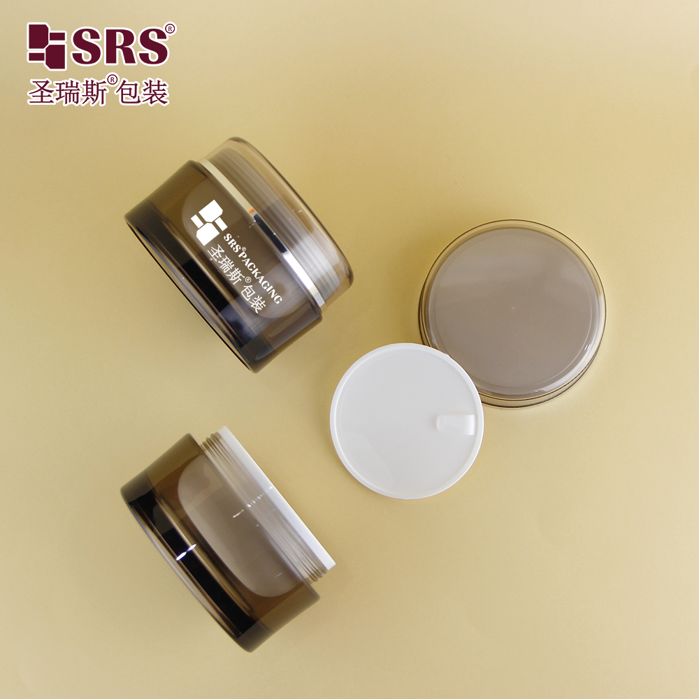Hot-sell 100g Empty Plastic Cosmetic Eye shadow Cream Acrylic Cosmetic Jar Round Sample Jar