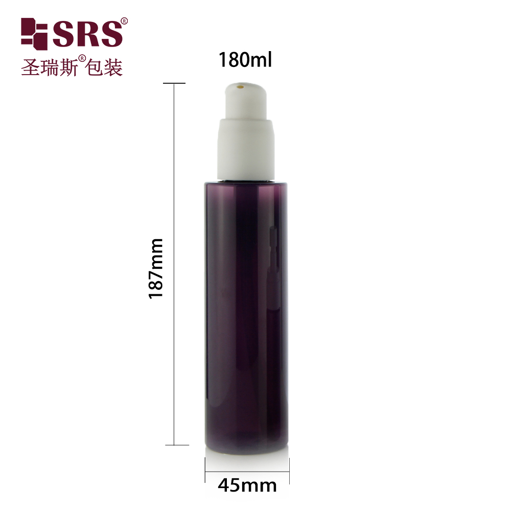 180ml Press Pump Soap Lotion Bottle Empty Glossy Plastic Bottle Skin Care Container Packaging