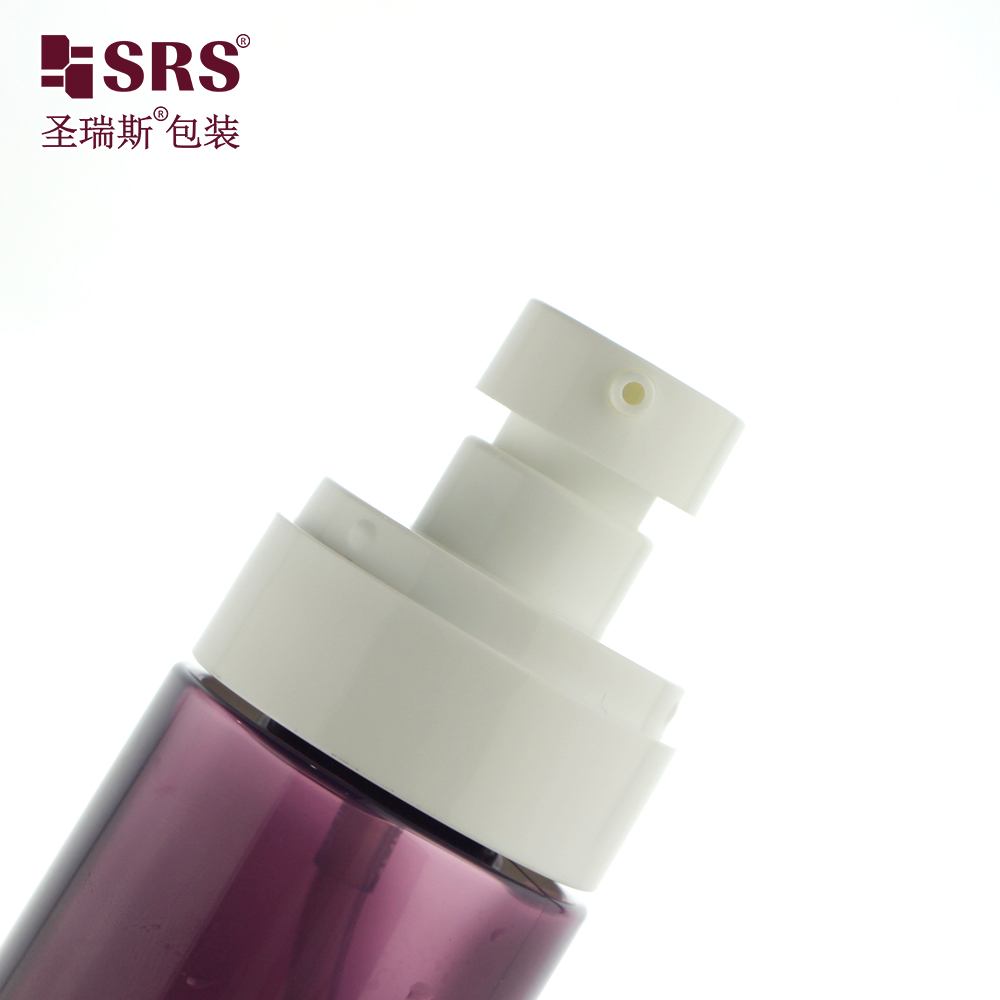 Cosmetic packaging customize color round shape pet plastic bottle with skincare lotion pump