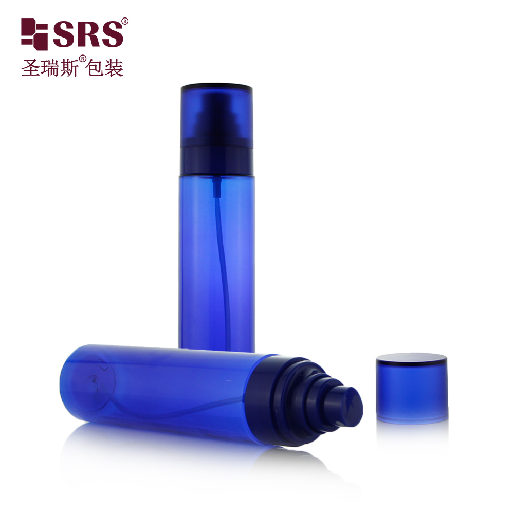 140ml plastic customize blue green fancy pet bottle with spray pump