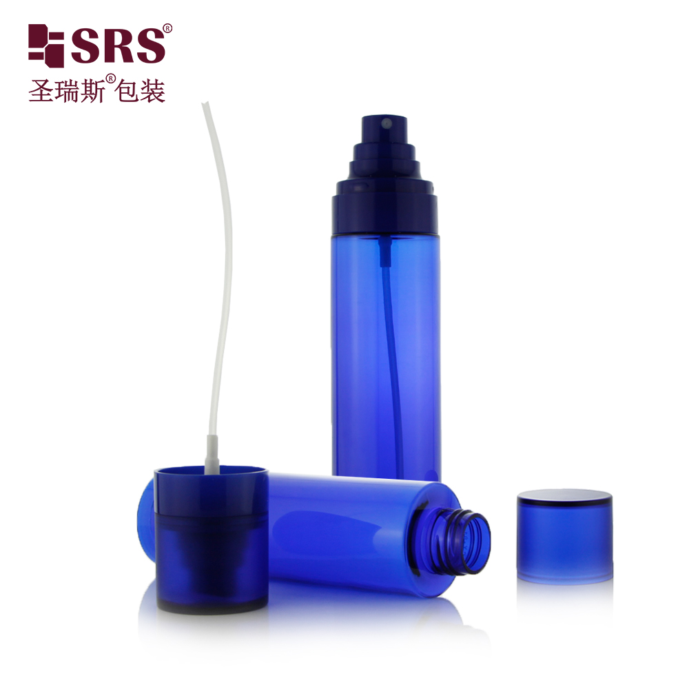 140ml plastic customize blue green fancy pet bottle with spray pump