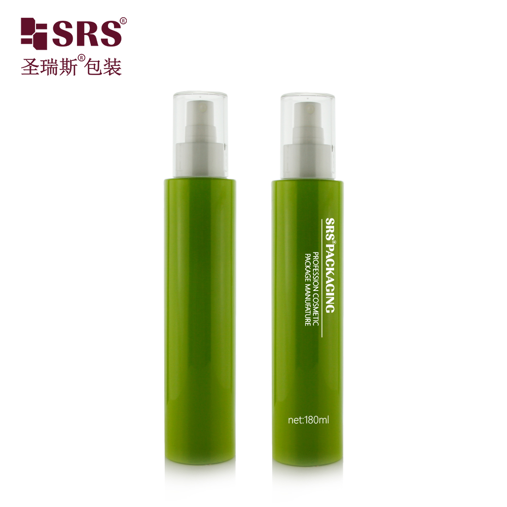 Hot Sell Empty Green PET Plastic Bottle 180ml Spray Cosmetic Skin Care Bottles