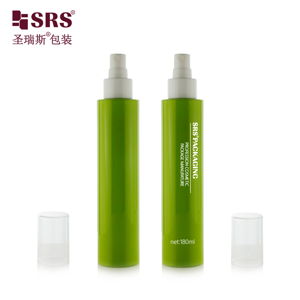 Hot Sell Empty Green PET Plastic Bottle 180ml Spray Cosmetic Skin Care Bottles