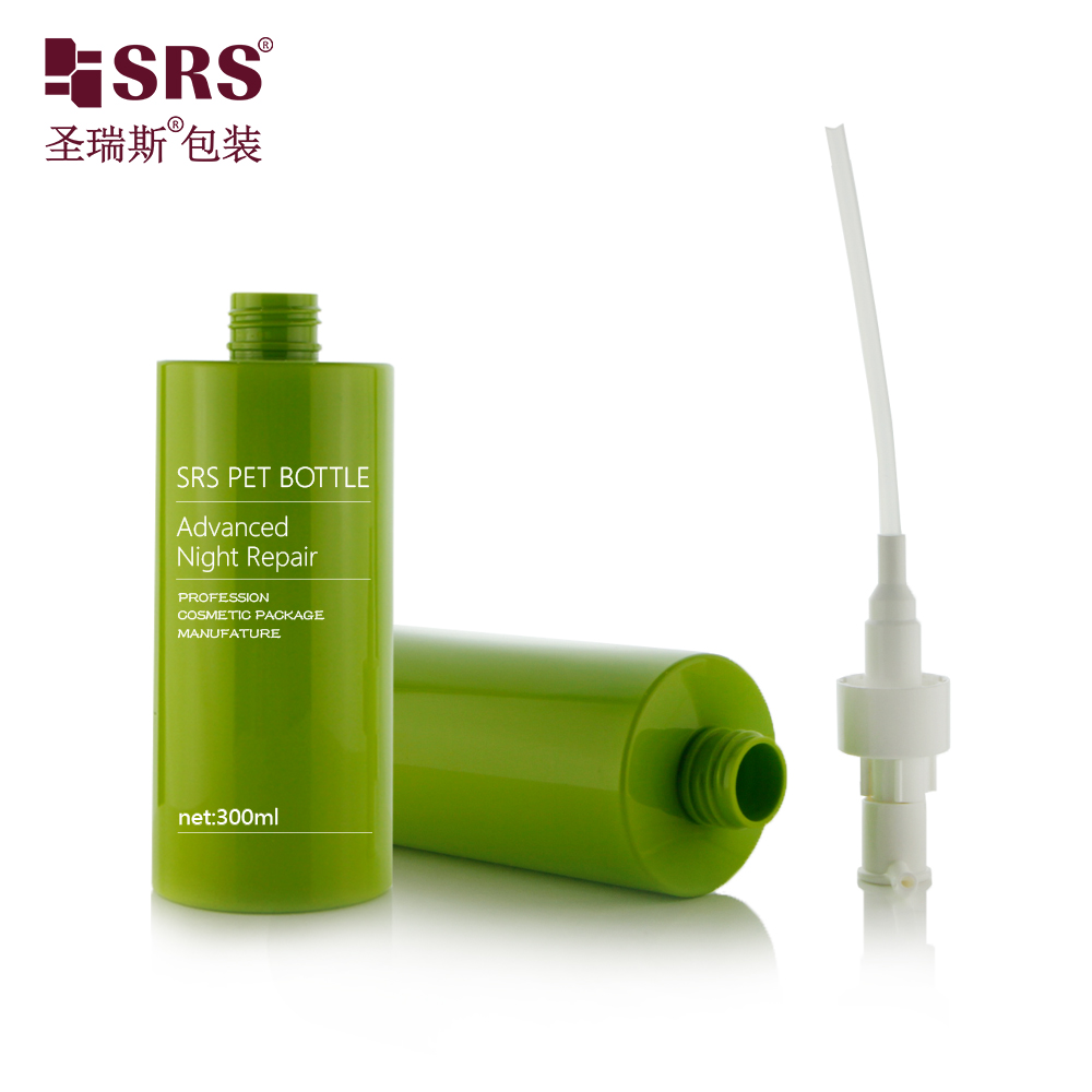 300ml Luxury PCR Eco-friendly Material Custom Color Skincare Serum Gel PET Lotion Bottle