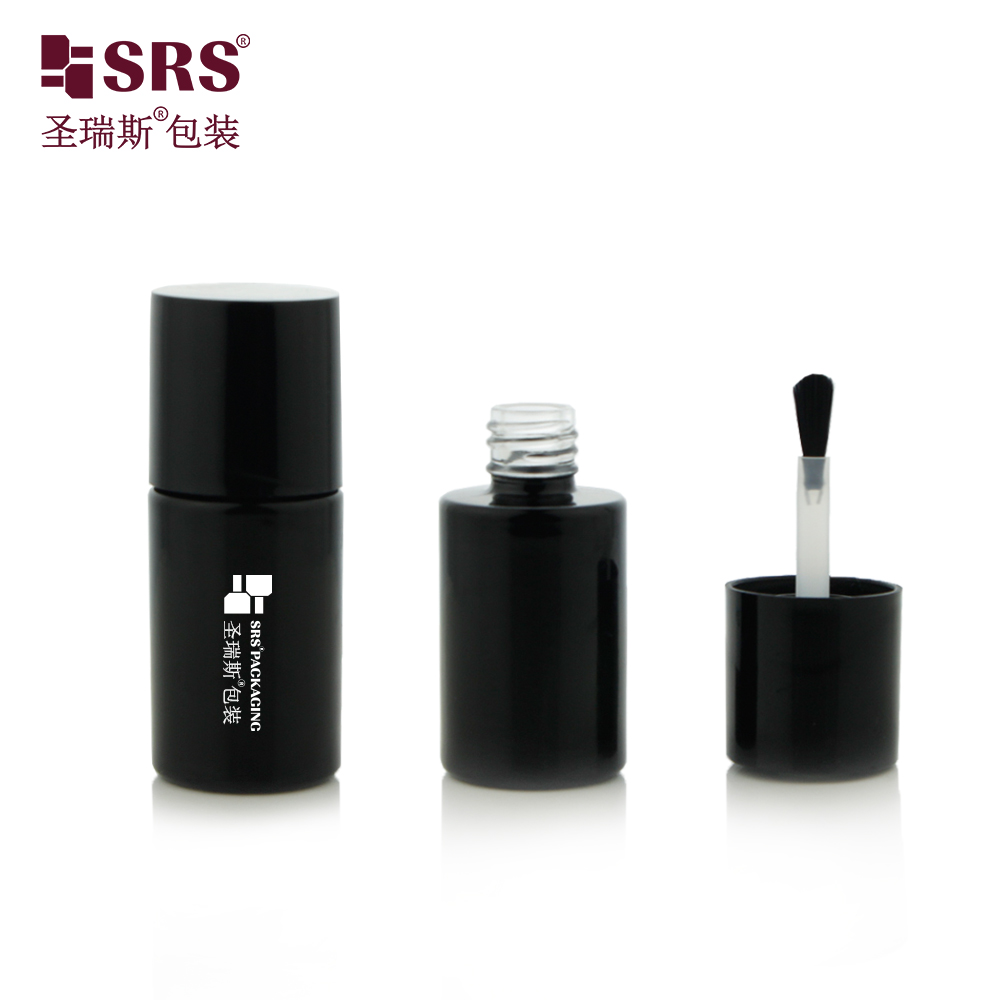 Black color glass container empty nail polish bottle 10ml with brush