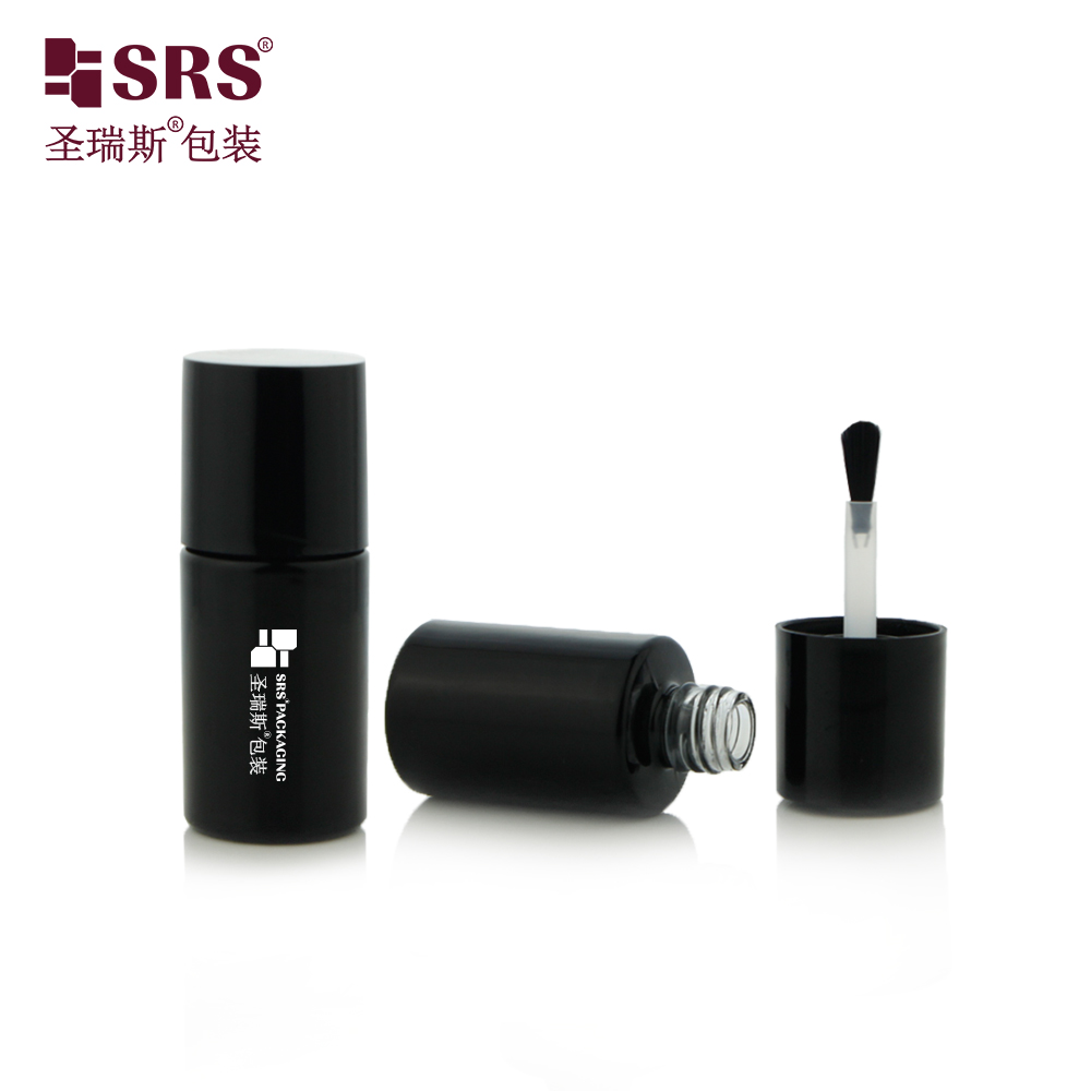 Black color glass container empty nail polish bottle 10ml with brush