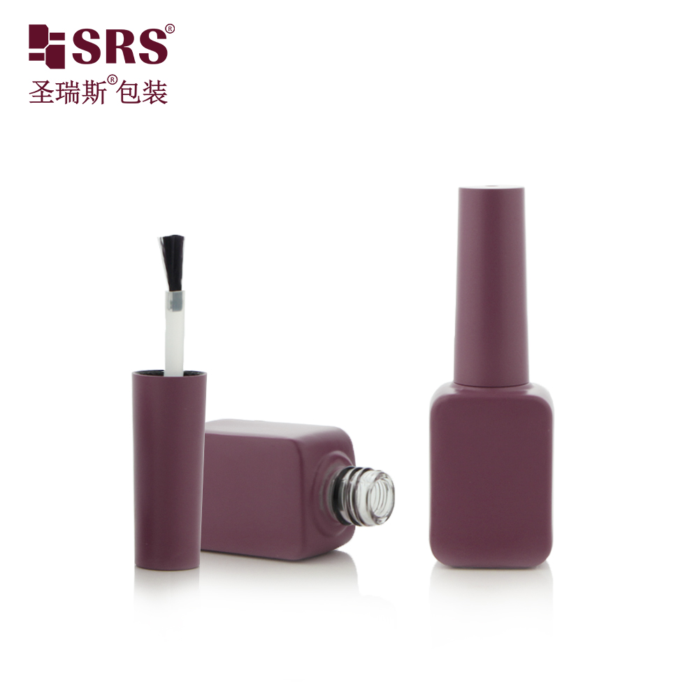Customize Red Color 8ml Frosted Nail Polish Bottle Glass Cosmetic Packaging