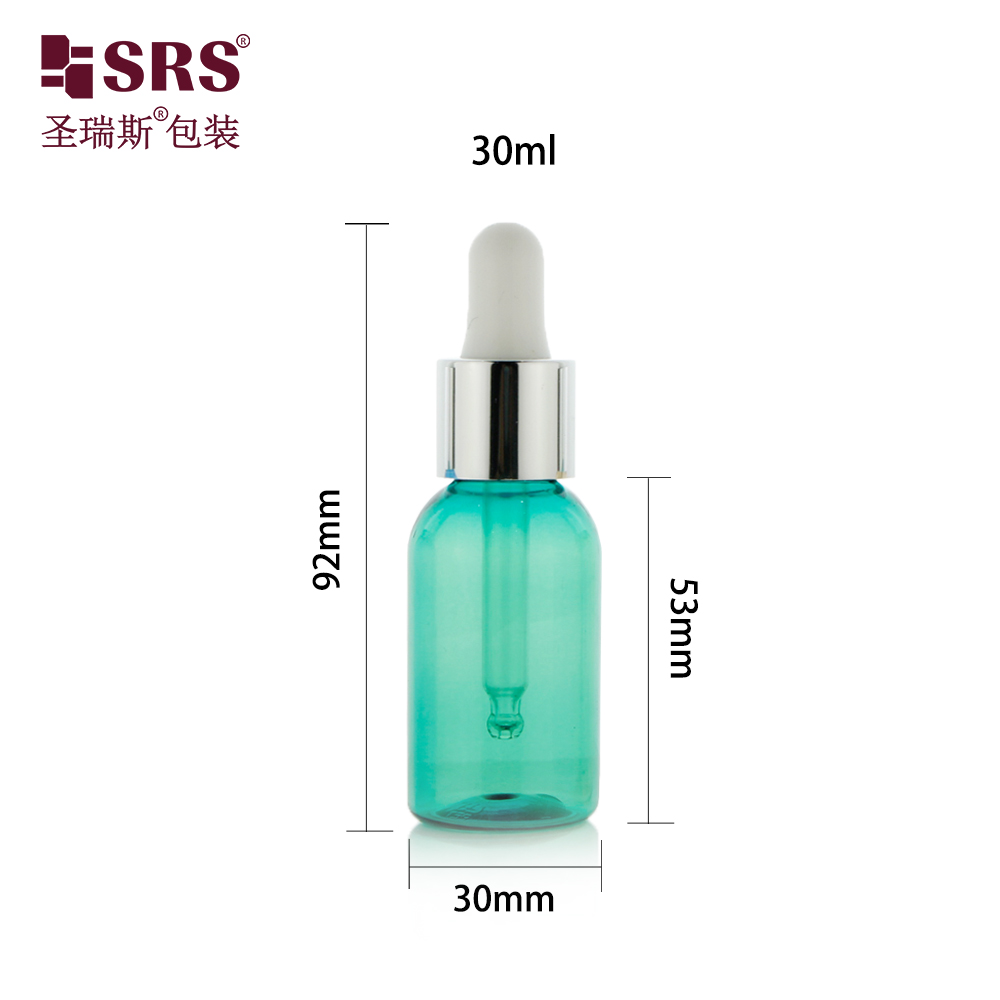 New Design Hot Sale 30ml PET Plastic Dropper Bottle 1oz Essential Oil Dropper Serum Bottle