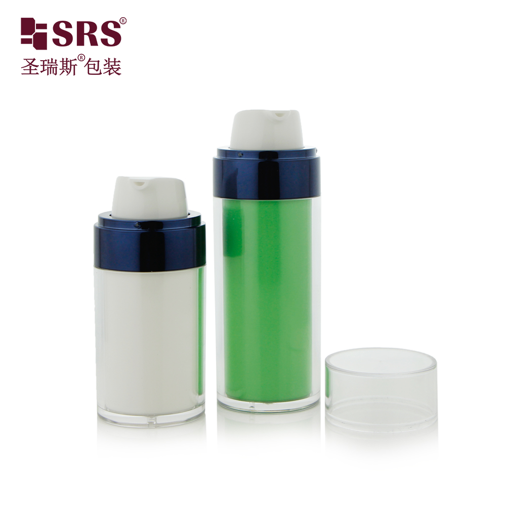 Empty 30ml 50ml Double Wall Airless Bottle AS Plastic Customized Color Vacuum Pump Lotion Bottle