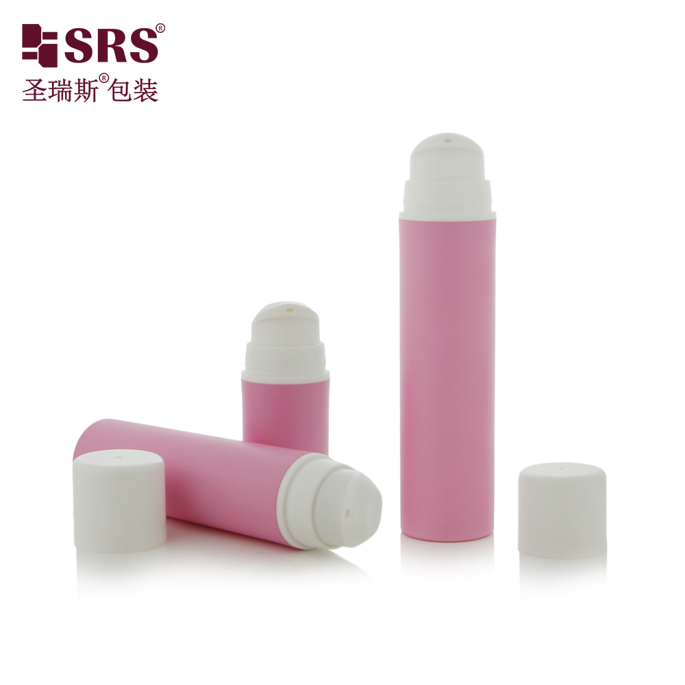 Custom Logo 15ml 30ml 50ml Plastic PP Empty Pink Airless Pump Bottle for Cream Packaging