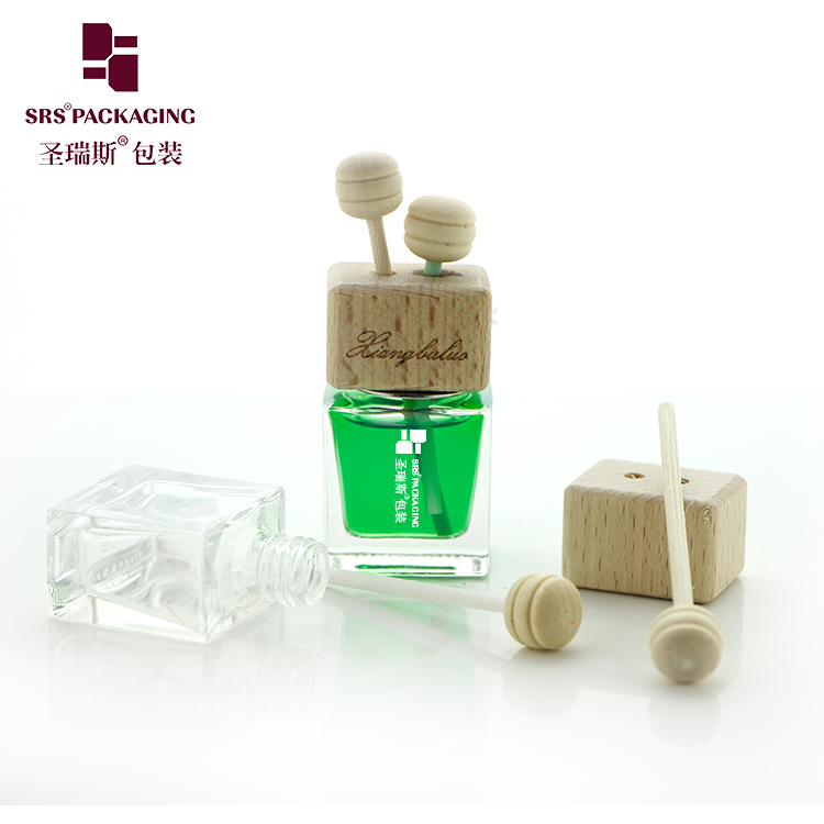 8ml Cute Perfume For Car Cosmetic Packaging Glass Container With Wooden Cap