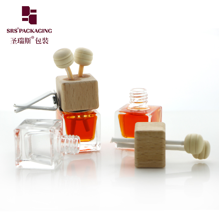 Empty Square Bottle Car Perfumes Glass Bottle For Car Vent Air Refresh Reed Diffuser Design In Stock