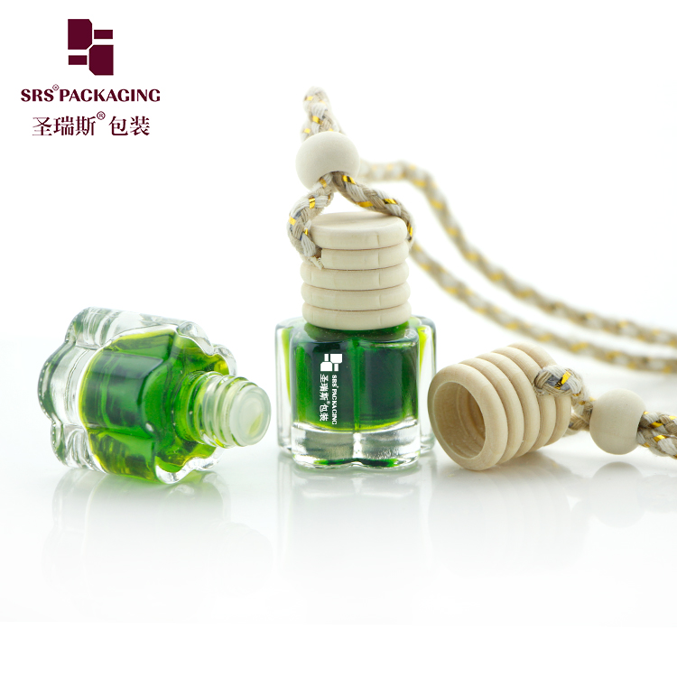 Good Quality Liquid Hanging Fragrance Luxury Car Perfume Bottle 6Ml With Wooden Cap