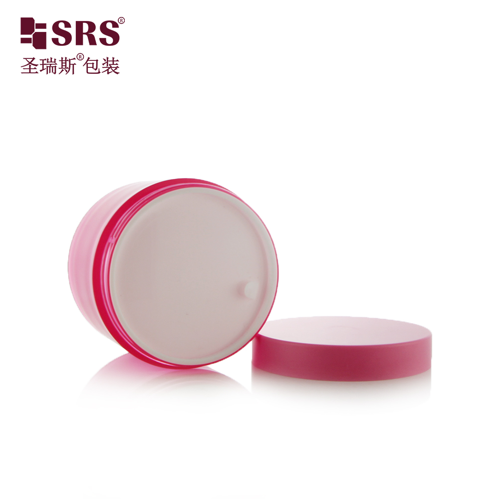 SRS High-end 250g Big Capacity Single Wall Custom Color Glossy PET PCR Cosmetic Jar For Cream