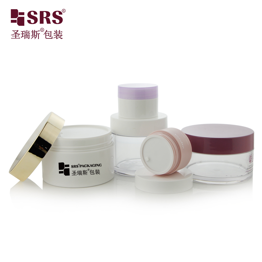 Customize Logo Transparent PET Cream Jars 70g 80g Cosmetic Body Scrub Plastic Jar
