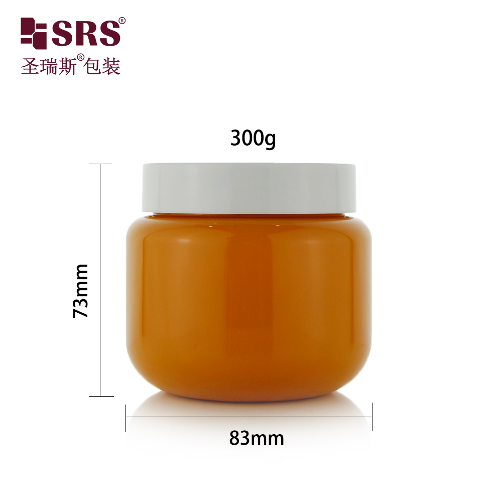 Wide Mouth Food Packaging Plastic PET Jar 300g Plastic Cosmetic Jars For Body Butter