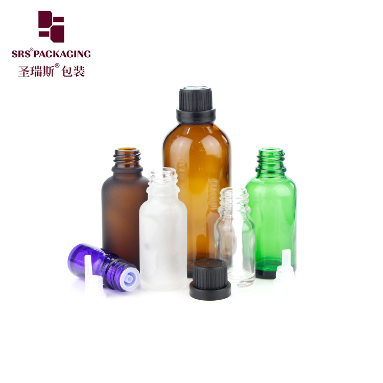SRS Wholesale 5ml 10ml 15ml 20ml 30ml 50ml 100ml Essential Oil Glass Bottle With Tamper Evident Cap