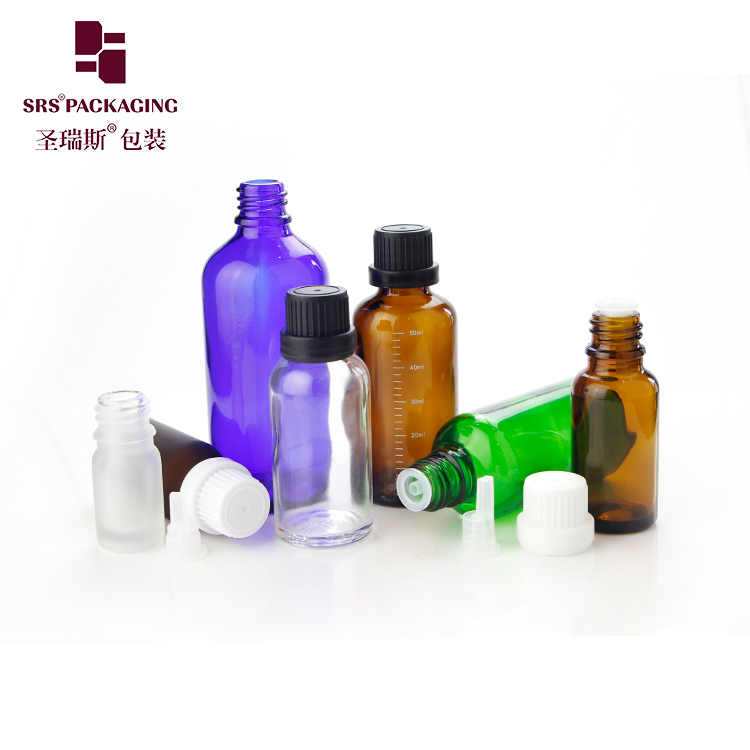 SRS Wholesale 5ml 10ml 15ml 20ml 30ml 50ml 100ml Essential Oil Glass Bottle With Tamper Evident Cap