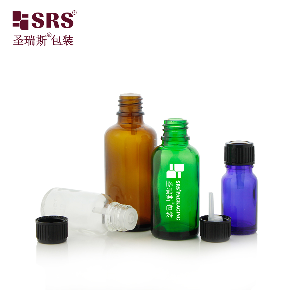 SRS Hot Selling Various Capacities Essential Oil Glass Bottle With General Cap