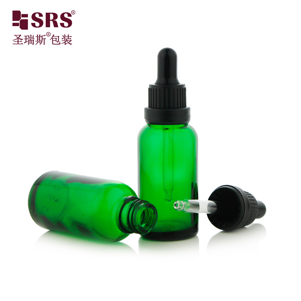 Empty Skin Care Serum Glass Dropper Bottles 30ml Essential Oil Glass Bottle With Tamper Evident Dropper