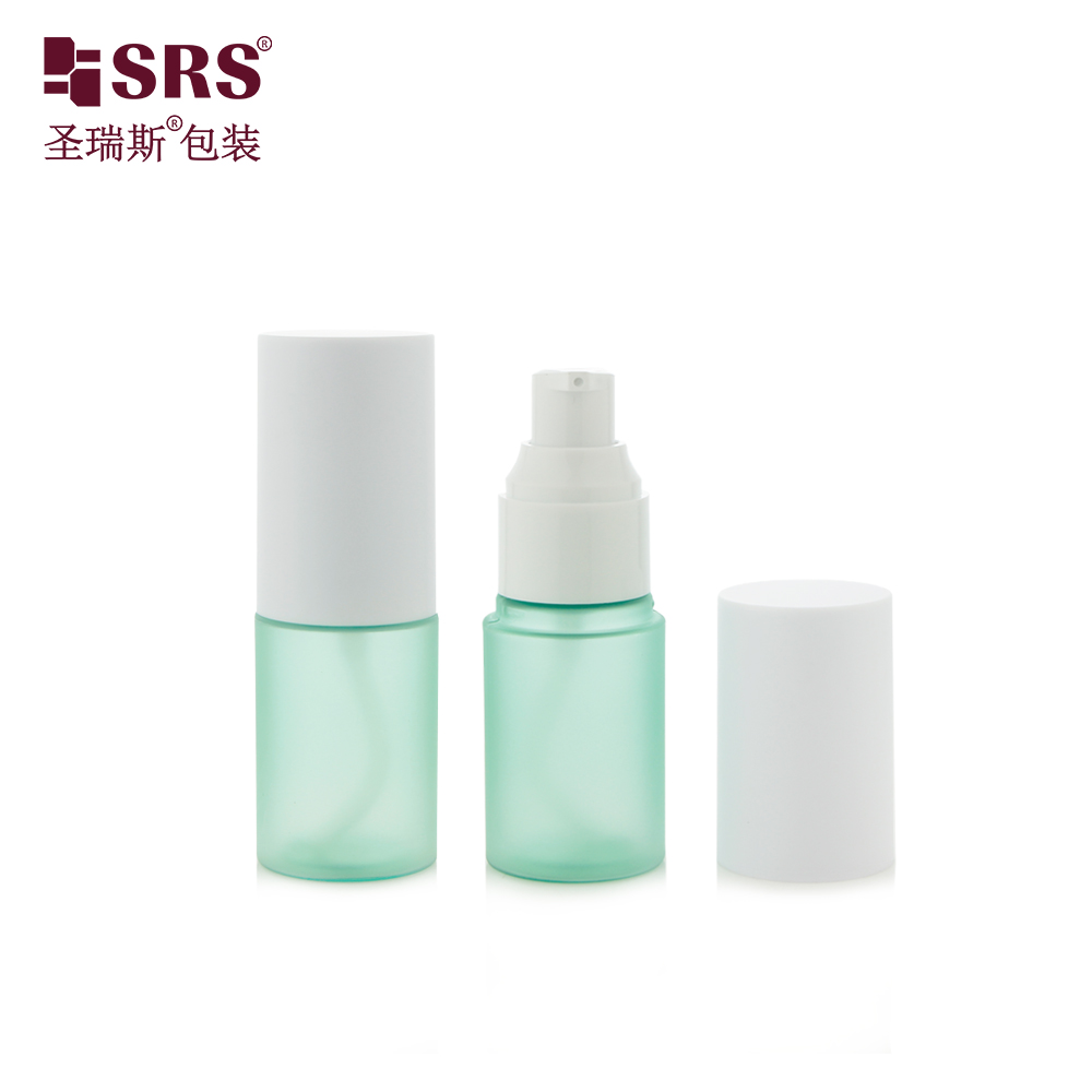 Empty Cosmetic Packaging Facial Lotion Skincare Pump Round 30ml Bottle PET