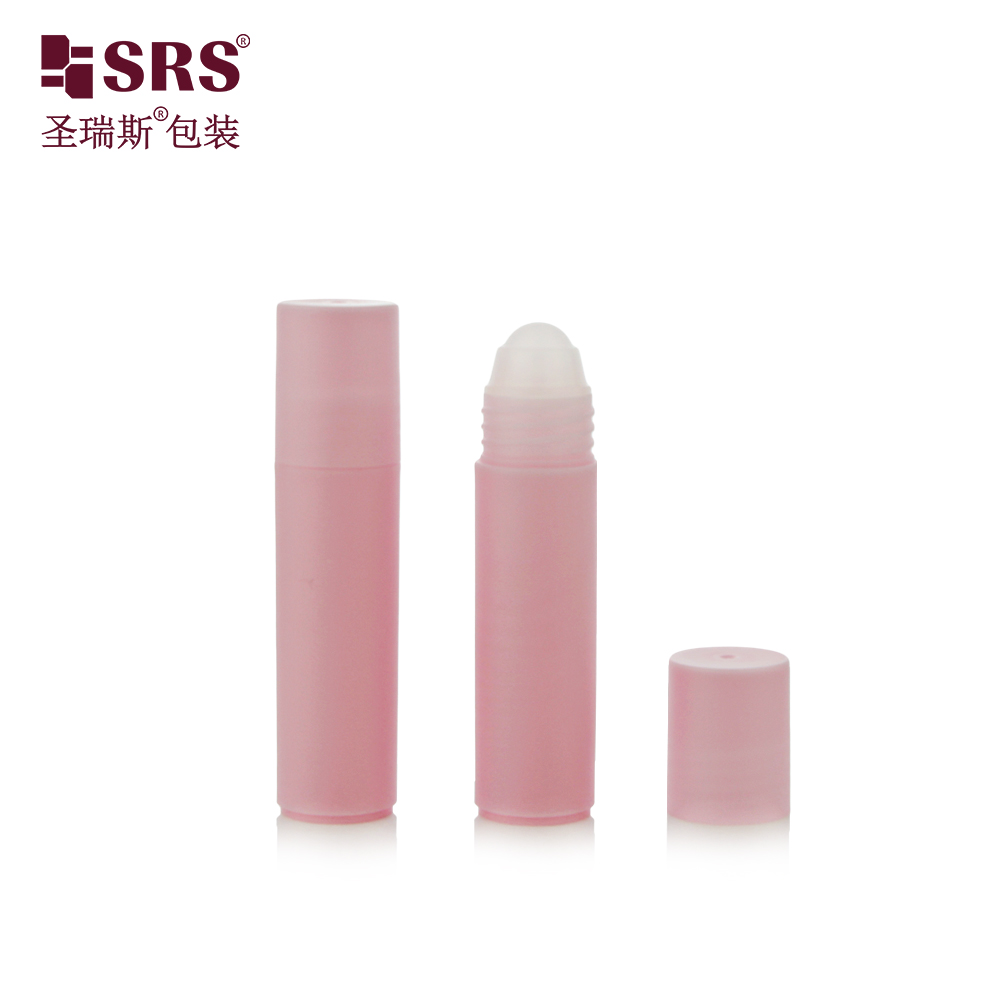 SRS 20ml Frosted Dome Cap Flat Bottom Plastic Roller Ball Bottle For Cosmetics Skincare