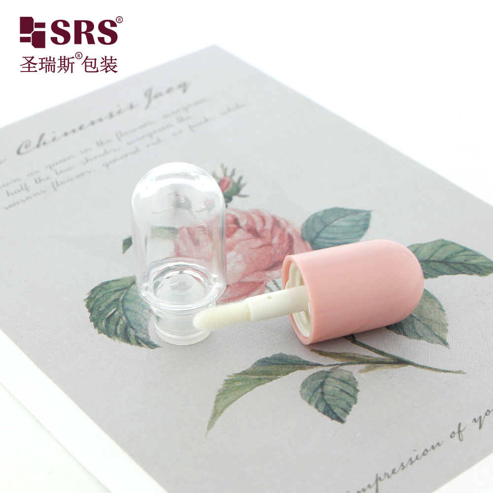 Capsule Shape 2ml Empty Lip Gloss Tube Container Makeup Packaging Lipgloss Tube With Brush