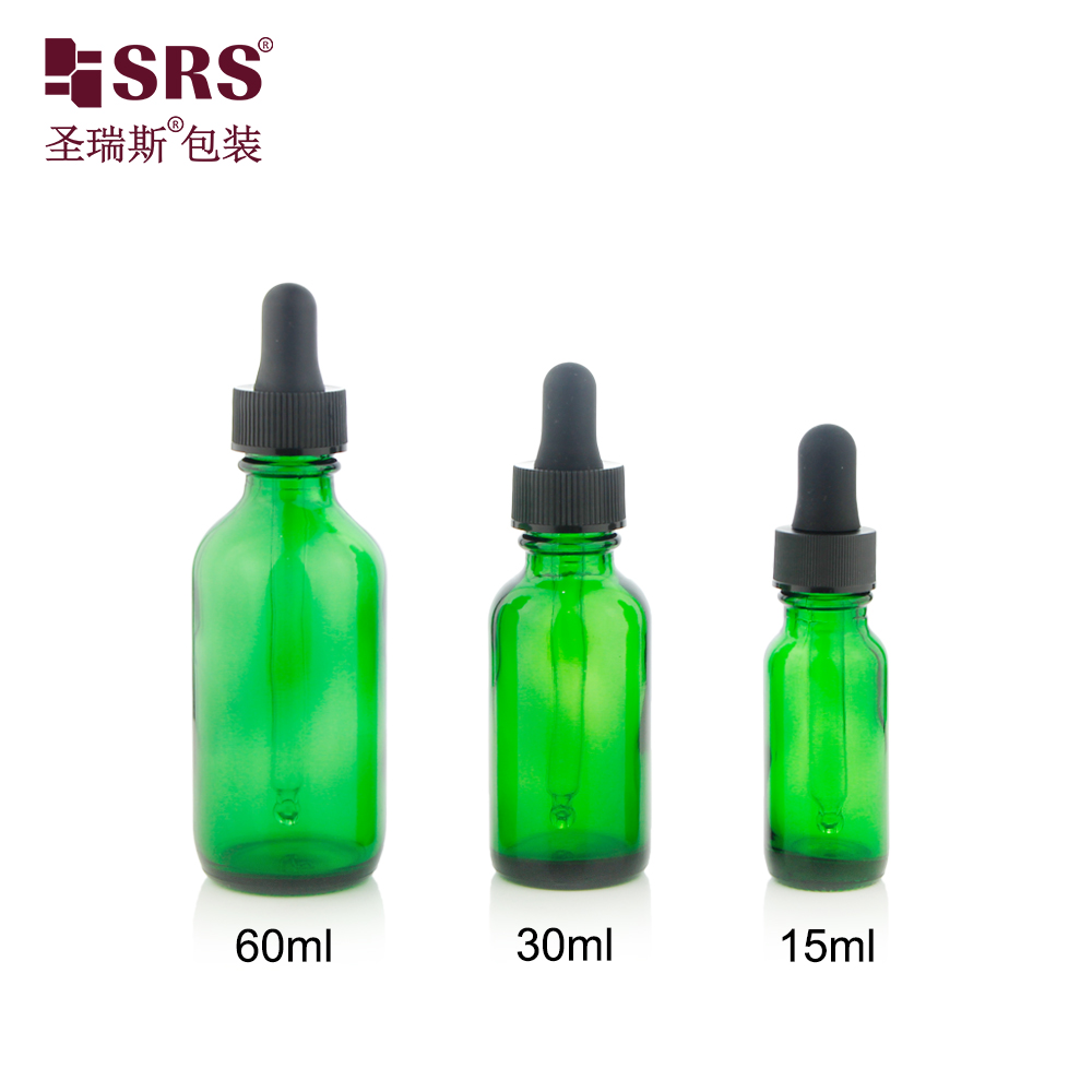 Empty Glass Luxury Boston Dropper Bottle Box Packaging 15ml 30ml 60ml Serum Essential Oil Bottle