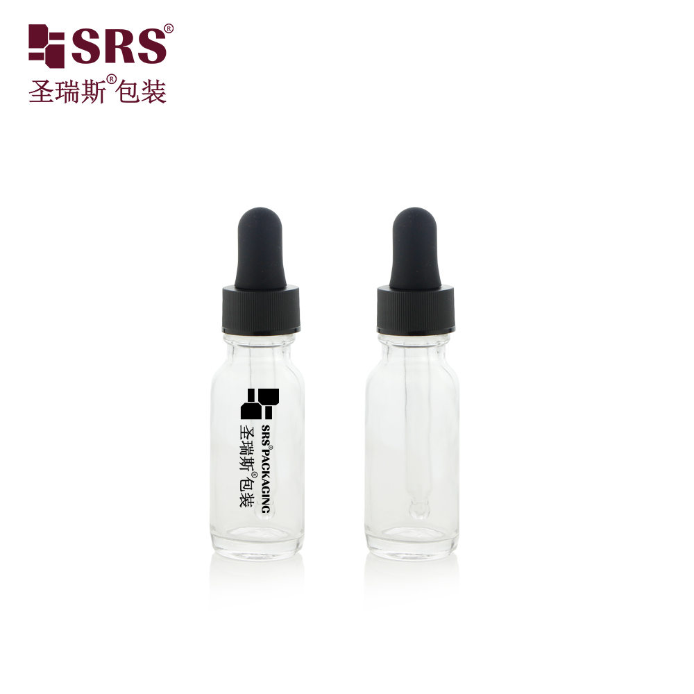 Empty Glass Luxury Boston Dropper Bottle Box Packaging 15ml 30ml 60ml Serum Essential Oil Bottle