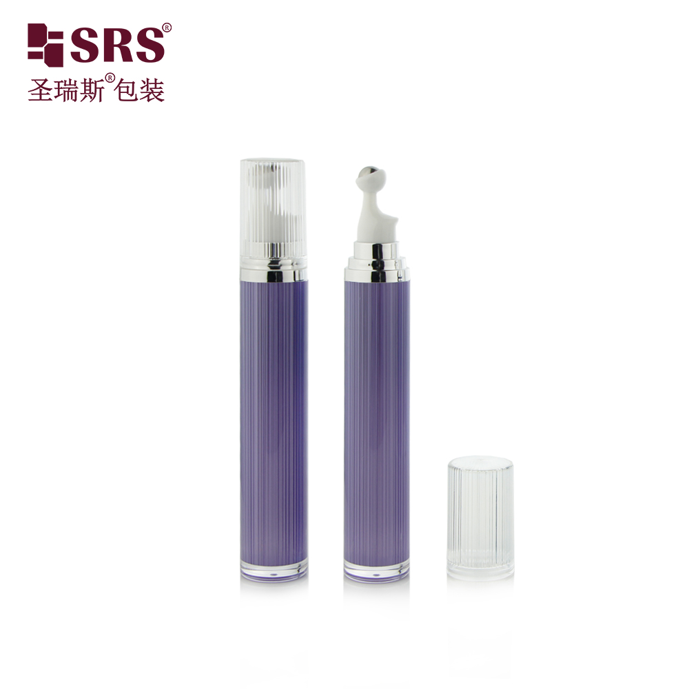 LR004-15ML 20ML Cosmetic Packaging Empty Acrylic Press Dispensing Tube for Herbal Hair Growth Scalp Care Oil Massage Tool