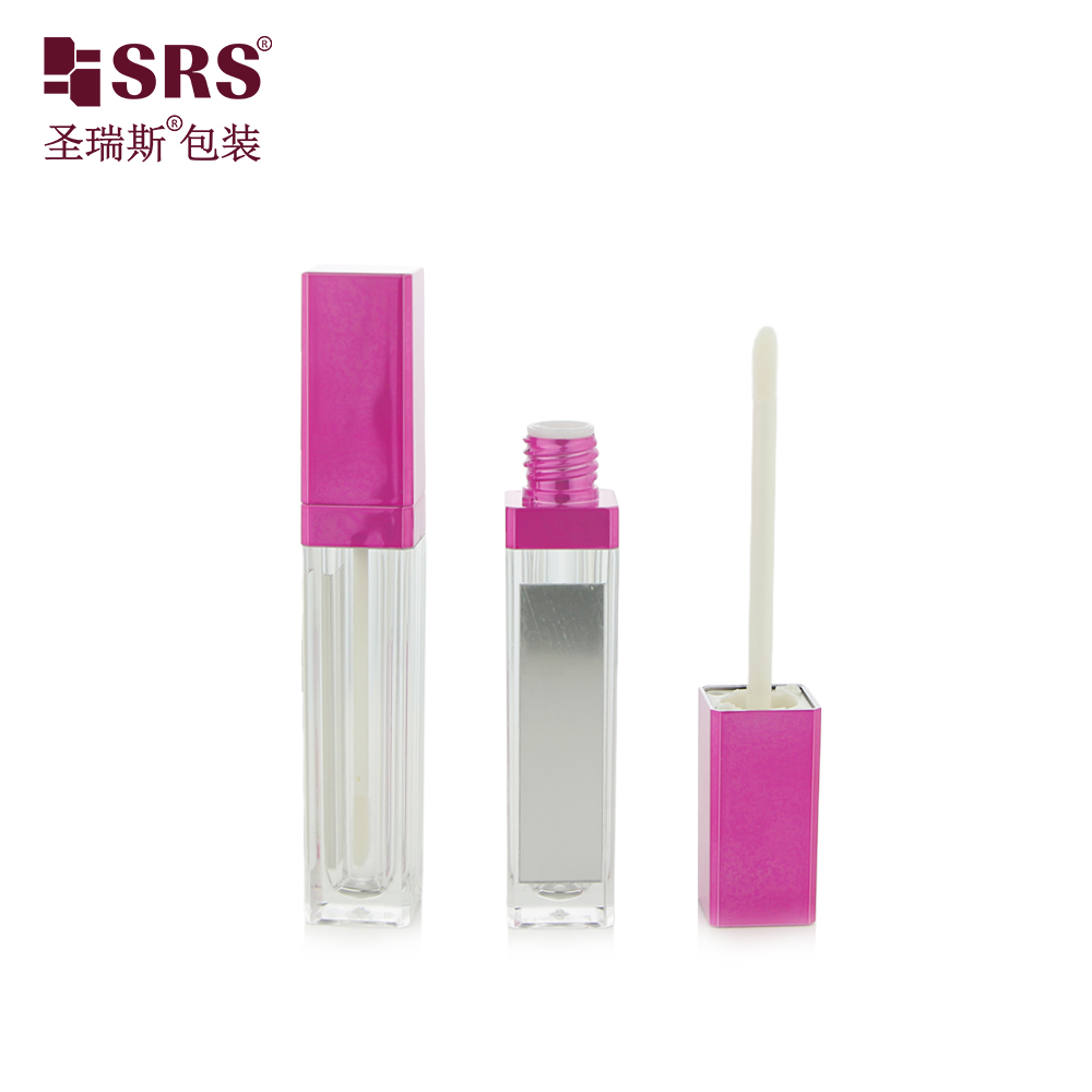 Free Sample Empty 4ml Lipgloss Tube Packaging Transparent Lip Gloss Container With Brush